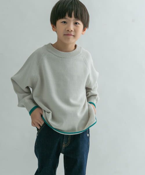 ＊＊URBAN RESEARCH DOORS / アーバンリサーチ ドアーズ ニット・セーター | FORK&SPOON　ウーステッドヤーン配色ニット(KIDS)（IVORY×ORN）