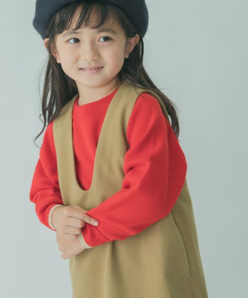 ＊＊URBAN RESEARCH DOORS / アーバンリサーチ ドアーズ ニット・セーター | FORK&SPOON　ウーステッドヤーン配色ニット(KIDS)（RED×BEG）