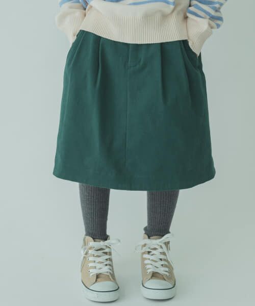 ＊＊URBAN RESEARCH DOORS / アーバンリサーチ ドアーズ パンツ | 『親子リンク』FORK&SPOON　起毛ツイルタックスカート(KIDS)（GREEN）