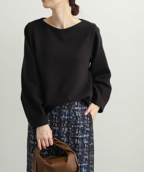 ＊＊URBAN RESEARCH DOORS / アーバンリサーチ ドアーズ Tシャツ | ワイドVネックポンチプルオーバー（BLACK）