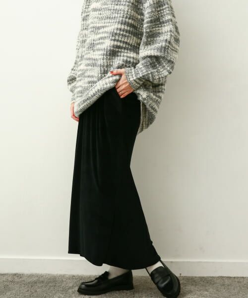 ＊＊URBAN RESEARCH DOORS / アーバンリサーチ ドアーズ スカート | 『別注』Audrey and John Wad×DOORS　ベロアスカート（blk）