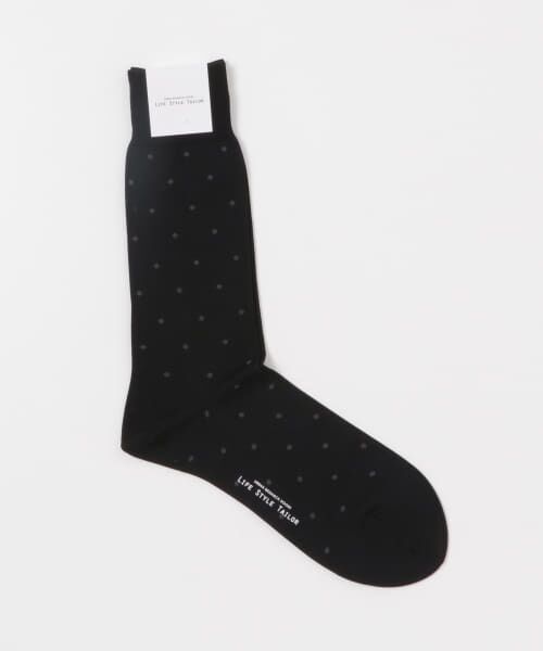 ＊＊URBAN RESEARCH DOORS / アーバンリサーチ ドアーズ ソックス | LIFE STYLE TAILOR　ドット柄ドレスソックス（BLACK）