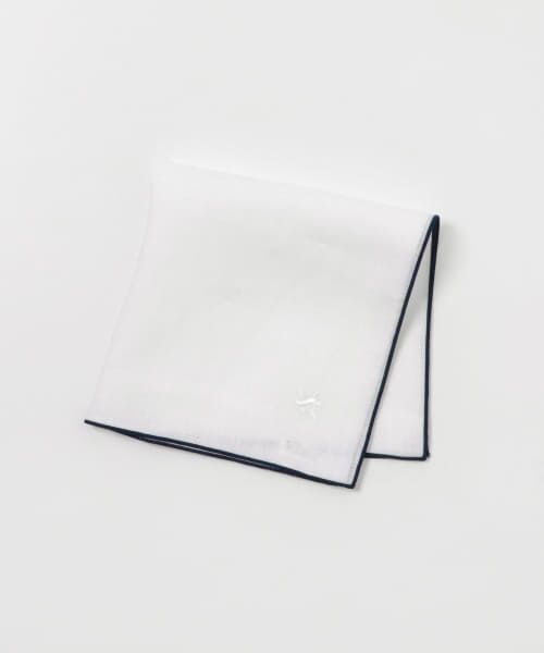 ＊＊URBAN RESEARCH DOORS / アーバンリサーチ ドアーズ ハンカチ | LIFE STYLE TAILOR　リネンチーフ（WHT-NVY）