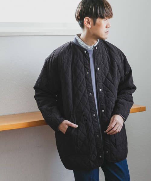 新品タグ付き アーバンリサーチドアーズ カポックキルトミドルジャケット ネイビー URBAN RESEARCH DOORS（アーバンリサーチドアーズ）の「カポック