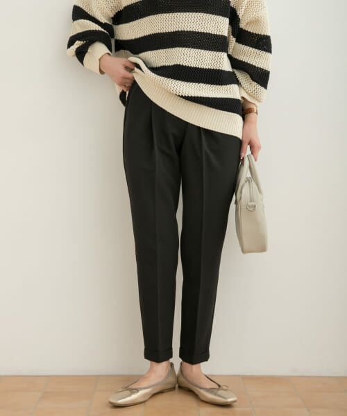 ＊＊URBAN RESEARCH DOORS / アーバンリサーチ ドアーズ その他パンツ | ストレッチテーパードイージーパンツ（BLACK）