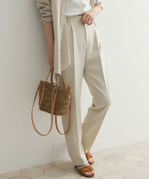 ＊＊URBAN RESEARCH DOORS / アーバンリサーチ ドアーズ その他パンツ | カラーストレッチトラウザー（IVORY）