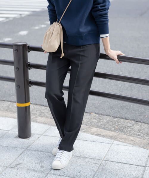 ＊＊URBAN RESEARCH DOORS / アーバンリサーチ ドアーズ その他パンツ | カラーストレッチトラウザー（BLACK）