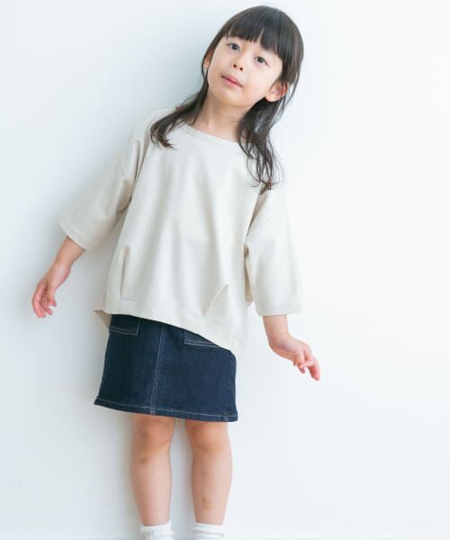 ＊＊URBAN RESEARCH DOORS / アーバンリサーチ ドアーズ トップス | 『親子リンク』コットンバックタックプルオーバー(KIDS)（L.BEIGE）