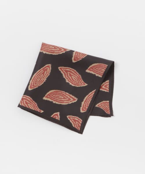 ＊＊URBAN RESEARCH DOORS / アーバンリサーチ ドアーズ ハンカチ | LIFE STYLE TAILOR　シルクプリントチーフ2（BROWN）