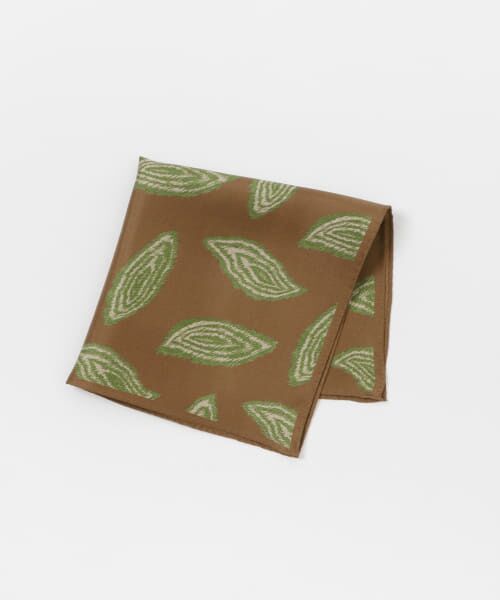 ＊＊URBAN RESEARCH DOORS / アーバンリサーチ ドアーズ ハンカチ | LIFE STYLE TAILOR　シルクプリントチーフ2（L-BROWN）