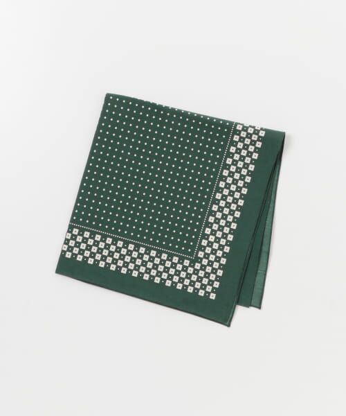＊＊URBAN RESEARCH DOORS / アーバンリサーチ ドアーズ ハンカチ | LIFE STYLE TAILOR　コットンシルクドット柄ネッカチーフ（GREEN）