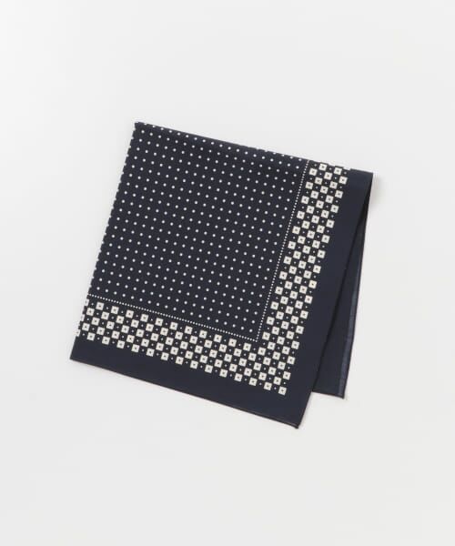 ＊＊URBAN RESEARCH DOORS / アーバンリサーチ ドアーズ ハンカチ | LIFE STYLE TAILOR　コットンシルクドット柄ネッカチーフ（NAVY）
