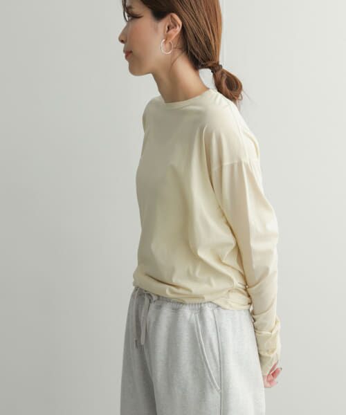 ＊＊URBAN RESEARCH DOORS / アーバンリサーチ ドアーズ Tシャツ | 『別注』unfil×DOORS　high twist cotton L/S t-shirts（別注beige）