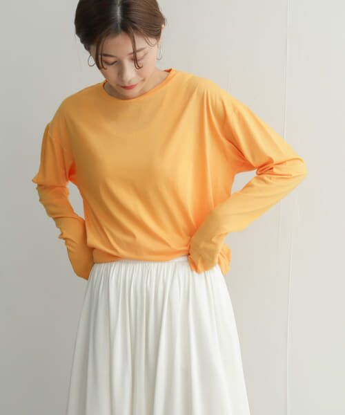 ＊＊URBAN RESEARCH DOORS / アーバンリサーチ ドアーズ Tシャツ | 『別注』unfil×DOORS　high twist cotton L/S t-shirts（別注orange）