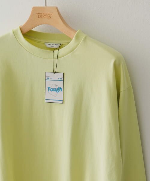 ＊＊URBAN RESEARCH DOORS / アーバンリサーチ ドアーズ Tシャツ | クルーネックロングスリーブタフTシャツ（LIMEYELLOW）
