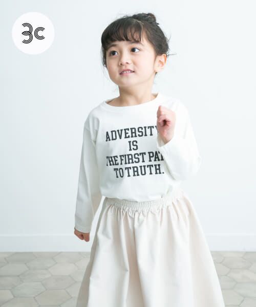 ＊＊URBAN RESEARCH DOORS / アーバンリサーチ ドアーズ トップス | 『親子リンク』オーガニックコットンロゴロングTシャツ(KIDS)（OFF×BLK）
