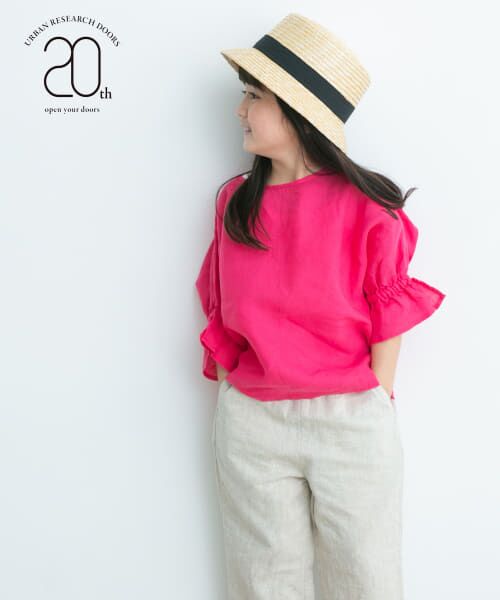 ＊＊URBAN RESEARCH DOORS / アーバンリサーチ ドアーズ トップス | 『親子リンク』リネンキャンディスリーブプルオーバー(KIDS)（PLUM）
