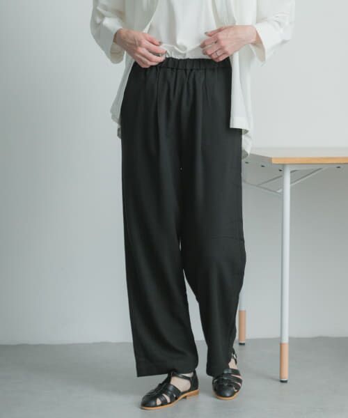 ＊＊URBAN RESEARCH DOORS / アーバンリサーチ ドアーズ その他パンツ | FORK&SPOON　ドローストリングイージーパンツ（BLACK）