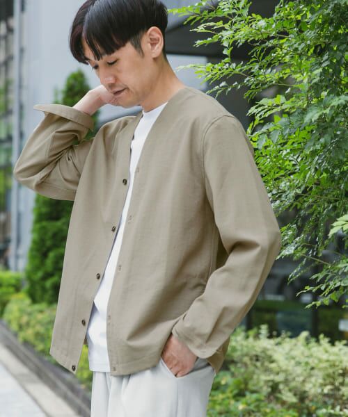 ＊＊URBAN RESEARCH DOORS / アーバンリサーチ ドアーズ その他アウター | 『セットアップ対応』『UR TECH DRYLUXE』イージーケアノーカラージャケット（GREIGE）