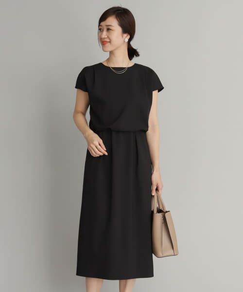 ＊＊URBAN RESEARCH DOORS / アーバンリサーチ ドアーズ ドレス | ウエストマークストレートワンピース（BLACK）