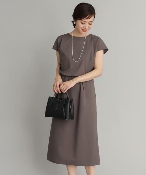 ＊＊URBAN RESEARCH DOORS / アーバンリサーチ ドアーズ ドレス | ウエストマークストレートワンピース（D.GRAY）