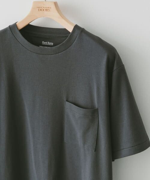 ＊＊URBAN RESEARCH DOORS / アーバンリサーチ ドアーズ Tシャツ | 『イージーケア』『毛玉防止』ポンチポケットTシャツ（INK BLACK）