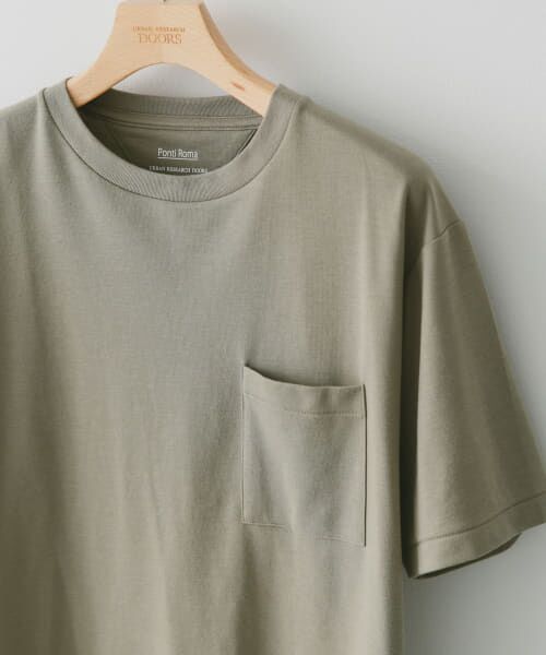 ＊＊URBAN RESEARCH DOORS / アーバンリサーチ ドアーズ Tシャツ | 『イージーケア』『毛玉防止』ポンチポケットTシャツ（KHAKI）