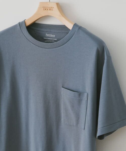 ＊＊URBAN RESEARCH DOORS / アーバンリサーチ ドアーズ Tシャツ | 『イージーケア』『毛玉防止』ポンチポケットTシャツ（STEEL BLUE）