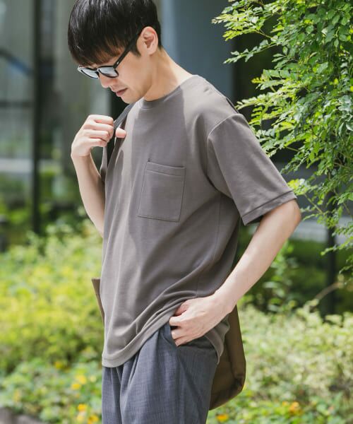 ＊＊URBAN RESEARCH DOORS / アーバンリサーチ ドアーズ Tシャツ | 『イージーケア』『毛玉防止』ポンチポケットTシャツ（TAUPE）