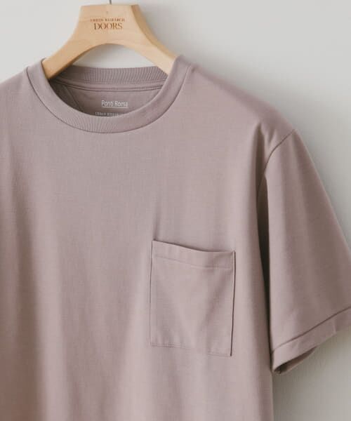＊＊URBAN RESEARCH DOORS / アーバンリサーチ ドアーズ Tシャツ | 『イージーケア』『毛玉防止』ポンチポケットTシャツ（DUSTY PINK）