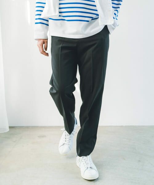 ＊＊URBAN RESEARCH DOORS / アーバンリサーチ ドアーズ その他パンツ | テーパードイージースラックス（BLACK）