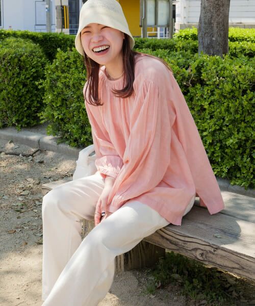 ＊＊URBAN RESEARCH DOORS / アーバンリサーチ ドアーズ シャツ・ブラウス | シャドウチェックボイルブラウス（PINK）