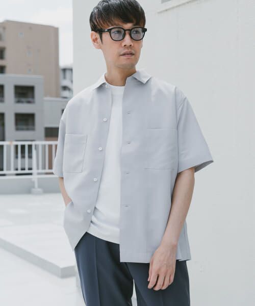 ＊＊URBAN RESEARCH DOORS / アーバンリサーチ ドアーズ シャツ・ブラウス | 『吸水速乾』セオアルファダブルポケットショートスリーブシャツ（L.GRAY）