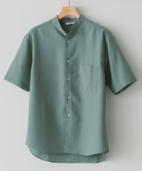 ＊＊URBAN RESEARCH DOORS / アーバンリサーチ ドアーズ シャツ・ブラウス | 『吸水速乾』セオアルファバンドカラーショートスリーブシャツ（GREEN）
