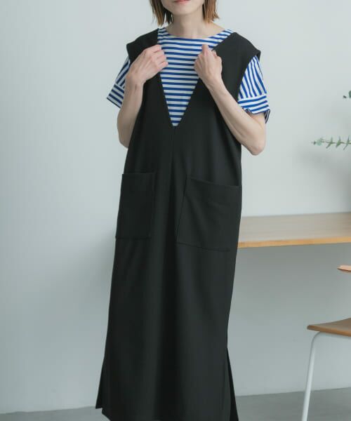 ＊＊URBAN RESEARCH DOORS / アーバンリサーチ ドアーズ ワンピース | FORK&SPOON　カットツイル2WAYジャンパースカート（BLACK）