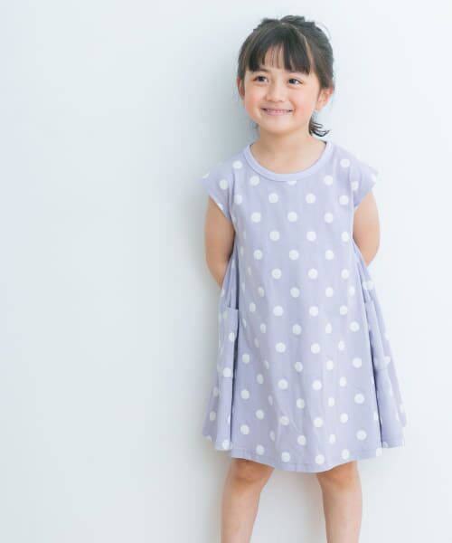 ＊＊URBAN RESEARCH DOORS / アーバンリサーチ ドアーズ ワンピース | ドットプリントフレアワンピース(KIDS)（PURPLE）