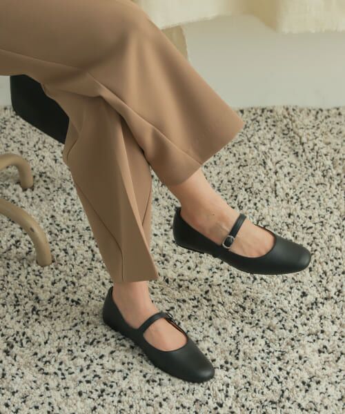 ＊＊URBAN RESEARCH DOORS / アーバンリサーチ ドアーズ シューズ | ワンストラップフラットシューズ（BLACK）