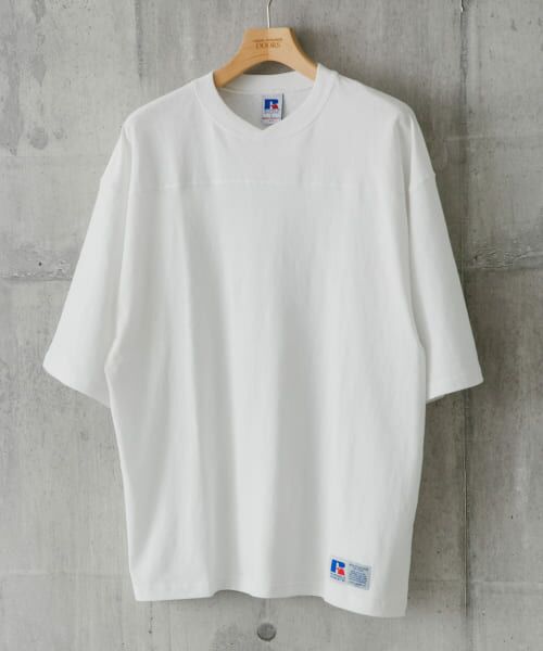 ＊＊URBAN RESEARCH DOORS / アーバンリサーチ ドアーズ Tシャツ | 『別注』RUSSELL ATHLETIC×DOORS　FOOTBALL H/S T-SHIRTS（WHITE）
