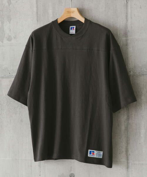 ＊＊URBAN RESEARCH DOORS / アーバンリサーチ ドアーズ Tシャツ | 『別注』RUSSELL ATHLETIC×DOORS　FOOTBALL H/S T-SHIRTS（CHARCOAL）