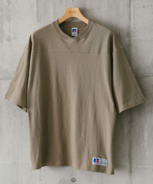 ＊＊URBAN RESEARCH DOORS / アーバンリサーチ ドアーズ Tシャツ | 『別注』RUSSELL ATHLETIC×DOORS　FOOTBALL H/S T-SHIRTS（GREIGE）
