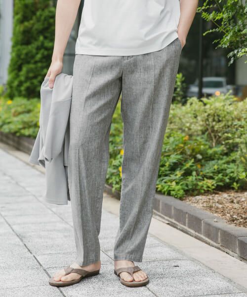 ＊＊URBAN RESEARCH DOORS / アーバンリサーチ ドアーズ その他パンツ | Heather Linenイージートラウザー（BROWN）