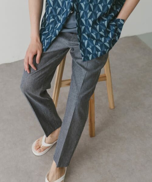 ＊＊URBAN RESEARCH DOORS / アーバンリサーチ ドアーズ その他パンツ | Heather Linenイージートラウザー（NAVY）
