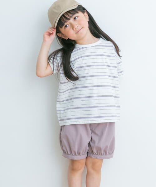 ＊＊URBAN RESEARCH DOORS / アーバンリサーチ ドアーズ トップス | ランダムボーダールーズTシャツ(KIDS)（WHITE）