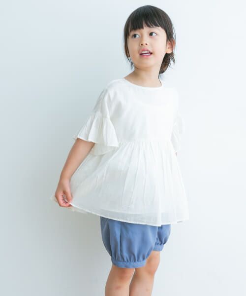＊＊URBAN RESEARCH DOORS / アーバンリサーチ ドアーズ トップス | 『親子リンク』コットンボイルフリルブラウス(KIDS)（CREAM）