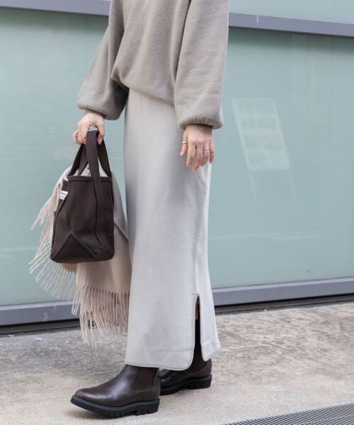 ＊＊URBAN RESEARCH DOORS / アーバンリサーチ ドアーズ スカート | FORK&SPOON　ツイルジャガードニットスカート（GREIGE）