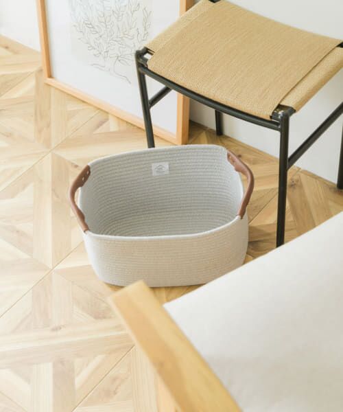 ＊＊URBAN RESEARCH DOORS / アーバンリサーチ ドアーズ インテリア・インテリア雑貨 | LIVING PRODUCTS　コットンロープハンドルバスケットM（GRY×WHT）