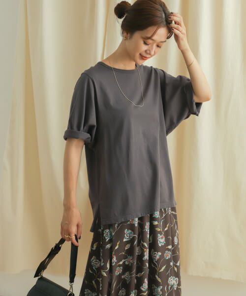 ＊＊URBAN RESEARCH DOORS / アーバンリサーチ ドアーズ Tシャツ | ガーメントダイルーズTシャツ（CHARCOAL）