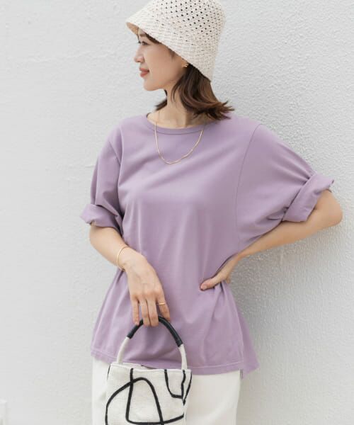 ＊＊URBAN RESEARCH DOORS / アーバンリサーチ ドアーズ Tシャツ | ガーメントダイルーズTシャツ（PURPLE）