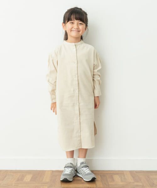 ＊＊URBAN RESEARCH DOORS / アーバンリサーチ ドアーズ ワンピース | 『親子リンク』『UR TECH』コーデュロイシャツワンピース(KIDS)（IVORY）