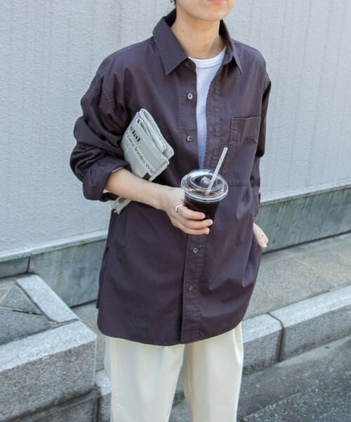 ＊＊URBAN RESEARCH DOORS / アーバンリサーチ ドアーズ シャツ・ブラウス | FORK&SPOON　ガーメントダイR/Cシャツ（CHARCOAL）